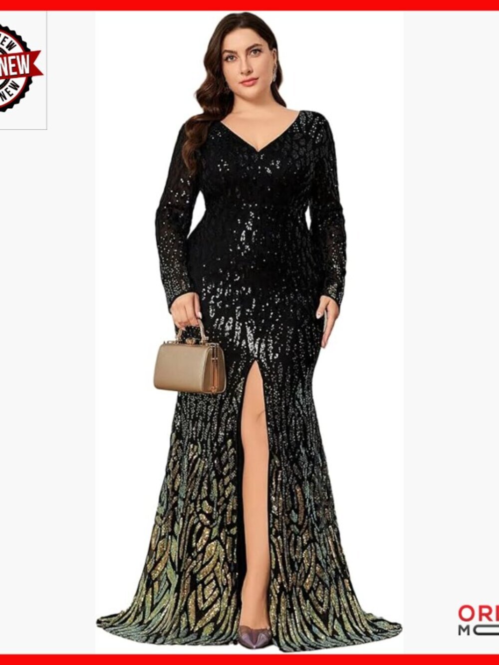 Plus Size Sequin Maxi Dress Formal Cocktail Evening Party Wear
